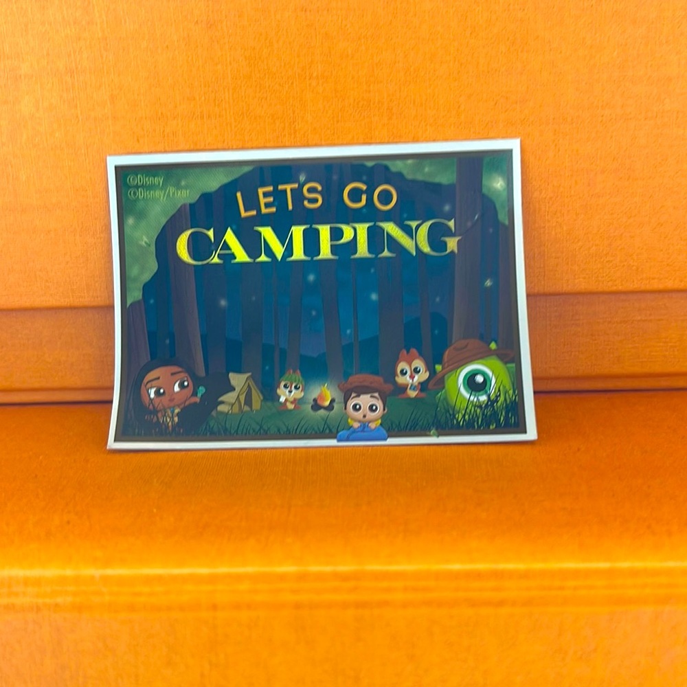 Disney Doorables Let’s Go camping postcard